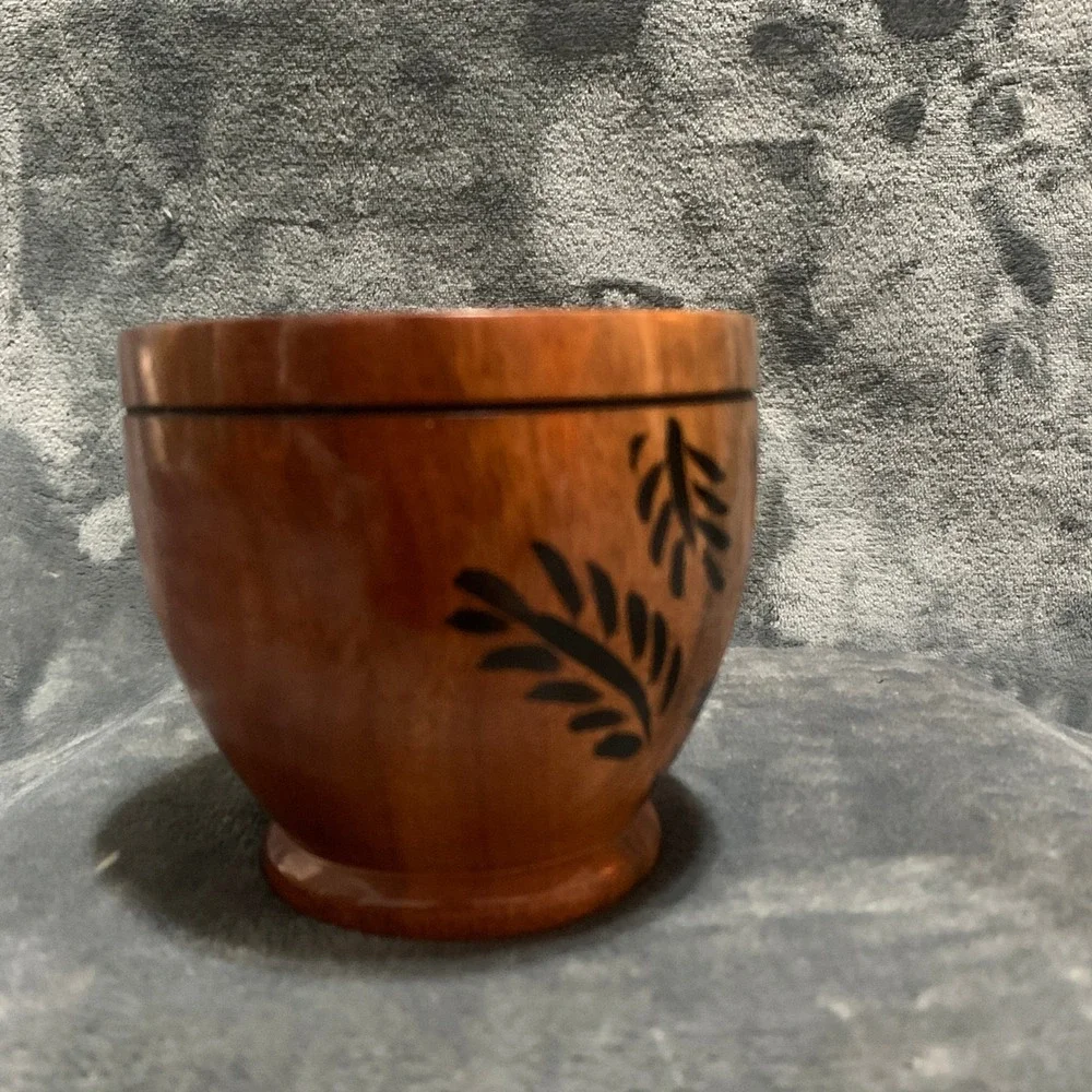 Roatan Decorative Bowl Hand Painted Crazy Owl Brown Wood Folk Art EUC